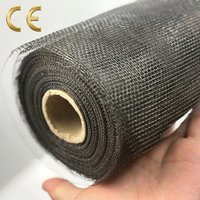 Moustiquaire en fibre de verre 18x16 mailles, pare-insectes ignifuge, rouleau de moustiquaire pour fenêtre coulissante, gris noir, type rigide