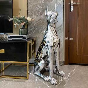 Dog Sculptures Electroplating Dog Statues Wholesale Home Decor Sculpture <strong>Doberman</strong> Diy Home Decor - Product Image 2