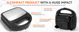 Tùy Chỉnh Cố Định Bánh <span class=keywords><strong>Sandwich</strong></span> <span class=keywords><strong>Maker</strong></span> 2 Lát Mini Waffle <span class=keywords><strong>Maker</strong></span> 750W, Điện Bánh <span class=keywords><strong>Sandwich</strong></span> <span class=keywords><strong>Maker</strong></span> - Product Image 6