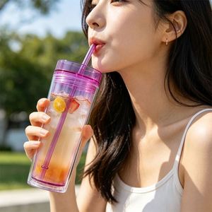 New 500Ml Transparent Straight-Sided Wholesale in Stock Lemon Cold Water Cup for Office - Product Image 5