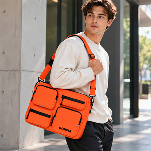 Bolsa de Mensajero Multibolsillos con Logotipo Personalizado, Bolsa Cruzada de Lona de Lujo para Hombre, Fabricante Mayorista OEM ODM - Product Image 4
