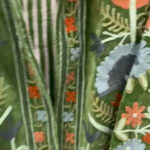 Handmade Embroidered <b>Vintage</b> Woven Velvet Suzani <b>Bomber</b> <b>Jacket</b> Front Lace Button Animal Print Breathable Eco-Friendly Cotton - Product Image 2