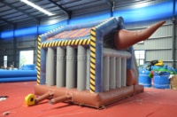 Château gonflable commercial dinosaure avec toboggan T-Rex en PVC pour événements et locations pour enfants