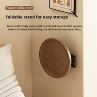 Étagère de Rangement Murale Pliante et Rotative en Bois Écologique pour Chevet, Salon, Multifonctionnelle, Flottante, en Fer