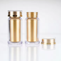 Bouteilles en plastique à double paroi en acrylique réutilisables de 120 ml avec bouchon à vis pour pilules médicinales et soins de santé