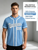 Nueva Camiseta de Béisbol a la Moda, Estilo Hip-Hop Deportivo, Personalizada con Nombre y Número del Equipo, Diseño de Rayas, Estampado de Béisbol para Hombre