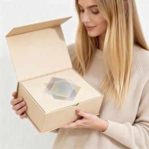 Luxury Gift Folding Wireless <b>Black</b> Magnetic Ribbon Acrylic Packaging Box for Cardboard Boxes Gift Packaging Box - Product Image 1