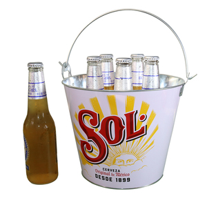 Seau à glace en métal personnalisé avec poignée avec LOGO d'usine pour bar de fête de mariage stockage de boissons pour événement extérieur - Product Image 3