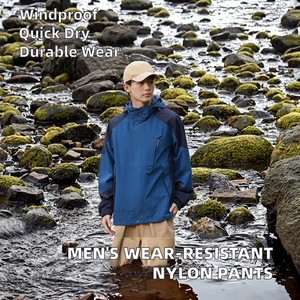 Men's Blue Color Blocked Soft Shell <b>Jacket</b> With Hood Waterproof Zip Fly Regular Fit Outdoor Wear - Product Image 2