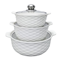 Batterie de cuisine moderne en céramique antiadhésive avec marmite à soupe et faitout à double poignée pour four et cuisinière, idéale pour les services de vaisselle