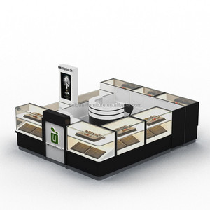 Thiết kế độc đáo đồ trang sức kiosk kính hiển thị truy cập với ánh sáng LED Mall kiosk cho đồ trang sức hấp dẫn đồng hồ gian hàng thiết kế để bán - Product Image 2