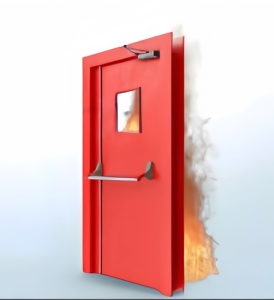 Salida Puertas antiincendios Equipo de seguridad contra incendios Puerta de entrada roja ignífuga de 120 minutos