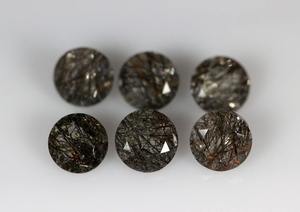 Pierres précieuses en rutile noir naturel, facettées, rondes, taille brillante, calibrées, pour la fabrication de bijoux, origine indienne - Product Image 3