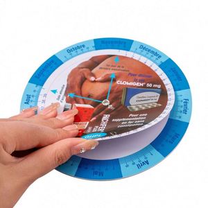 Cintas Métricas Promocionales Personalizadas con Rueda Calculadora de Fecha de Parto Redonda - Product Image 1