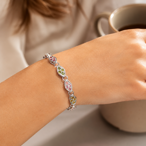 925 Sterling <b>Silver</b> Rhodium Plated Multi Tourmaline <b>Bracelet</b> Handmade Colorful Gemstone Jewelry - Product Image 1