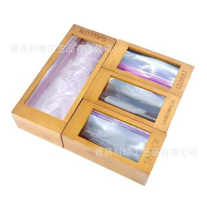 Bamboo <b>Storage</b> <b>Boxes</b> Food Preservation Bags Dispensers Kitchen <b>Drawer</b> Organizer Sandwich Quart Snack Size - Product Image 4