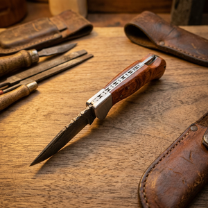 Rajput <b>Knives</b> Damascus Steel Clip Point Camping Survival Foldable Pocket <b>Knife</b> Pakka Wood Handle Straight Edge 3.00mm Thickness - Product Image 5
