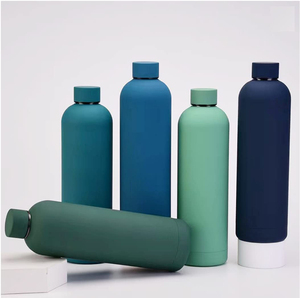 Hipdeer Custom Logo 16oz Sport Insulated Vacuum Beer Bottle Plastic Straw Transparent Glass Soft Touch Lid Reusable Party - Product Image 1