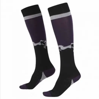 Chaussettes de compression montantes sur mesure, élastiques et respirantes, avec design de revers et de base, pour l'équitation (vente en gros)