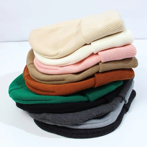 Nuevo gorro de punto personalizado para mujer, gorro de lana cálido de felpa para otoño e invierno, gorro informal con capucha <span class=keywords><strong>Beita</strong></span> de Color sólido - Product Image 3
