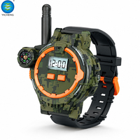 Reloj Walkie Talkie para Niños con Brújula, Luz, Cronómetro, Fecha, Recargable por USB, Juego de Aventura Espía al Aire Libre para Niños