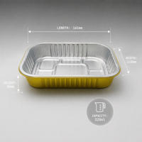 Contenants alimentaires rectangulaires en aluminium doré coloré Wanhao avec couvercles, emballages jetables à emporter, vente en gros OEM en vrac
