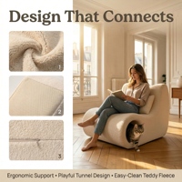 Canapé-lit interactif confortable pour animaux de compagnie, chaise longue moelleuse, siège intérieur esthétique pour salle de jeux familiale, canapé compressé sous vide en boîte