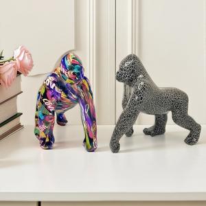 Figurine artistique en résine époxy Orang-outan style Graffiti Euro-Américain pour Salon, Meuble TV, Salle d'exposition, Bureau - Product Image 2