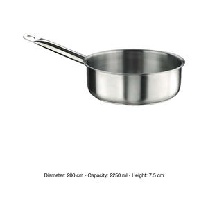 Cacerola poco profunda de acero inoxidable Ø 20 cm H 7.5 cm, 2.25 L Pintinox - Product Image 3