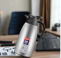 Carafe isotherme en acier inoxydable LingHui 2,0 L, garde l'eau chaude pendant 24 heures avec bec verseur facile