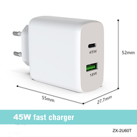 Chargeur Rapide Universel Portable Zonsan 2025 45W GaN Type C GRS PD QC PPS Adaptateur USB pour Téléphone Mobile Chargeur KC 45W