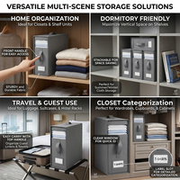 Boîte de rangement pliable sous le lit avec séparateurs ajustables, grande capacité pour vêtements et literie