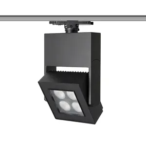 Latest Design 40W Flicker Free Narrow Spot Multi Light Distribution Square LED Track Spotlight For Art Gallery