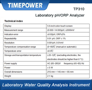 TIMEPOWER <strong>Water</strong> Quality Analyzer TP310 PH/ORP <strong>Meter</strong> Three-Point <strong>Calibration</strong> for Drinking <strong>Water</strong> Testing in Laboratory - Product Image 3