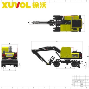 Forestry Machinery New Arrival,Powerful Productivity, Easy Transport HJ-130CM 9 Ton Wheel Excavators Small Forestry Excavator - Product Image 4