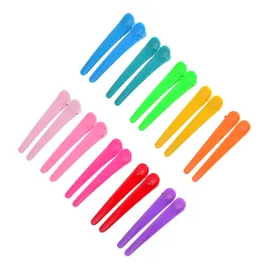 Factory Direct Sale Multicolor Plastic Duck Bill Hair Clips Candy Color No Crease Hairpins 8cm Bangs Makeup Salon Hair Clips