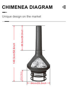Boîte à feu SEB Kamado Morden Chiminea, chauffage de cheminée - Product Image 6