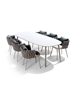 Ensemble de meubles de jardin <span class=keywords><strong>en</strong></span> corde tressée pour patio intérieur, balcon extérieur, prix abordable - Product Image 6