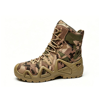 Bottes tactiques mi-hautes imperméables et respirantes en tissu Oxford avec semelle en caoutchouc camouflage pour l'entraînement tactique et le camping
