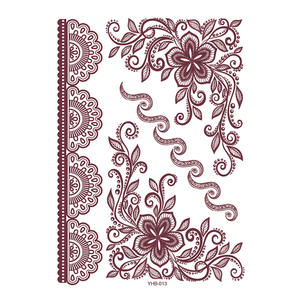 Autocollants de <span class=keywords><strong>tatouage</strong></span> en <span class=keywords><strong>dentelle</strong></span> au henné brun, <span class=keywords><strong>tatouage</strong></span> temporaire imperméable, art corporel, <span class=keywords><strong>tatouage</strong></span> au henné, motifs de <span class=keywords><strong>bras</strong></span> - Product Image 5