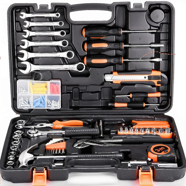 Special Complete Household Renovation Hardware Tool Kit Manual Woodworking & Electrical Hand-Powered Power Tool Box Set