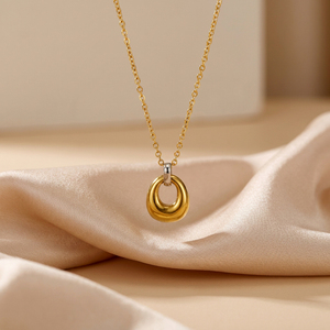 Collier pour femme en acier inoxydable plaqué <span class=keywords><strong>or</strong></span> 18 carats, design minimaliste, étanche, avec pendentif cœur - <span class=keywords><strong>Prix</strong></span> de gros - Product Image 4