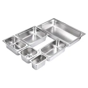 欧洲风格的所有尺寸抗干扰不锈钢蒸汽桌Pan gastronorm容器食品GN平底锅盖子