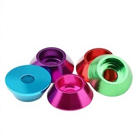 Anodized Aluminum Countersunk Cup Washers M2-M12 Conical Seat Washer 1/4 in Black Anodized Finishing Washers for Screws
