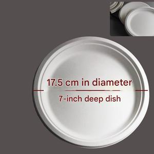 Assiettes jetables écologiques en bagasse de 6, 7, 8, 9, 10 pouces – Alternative durable aux assiettes en plastique et en papier – Vaisselle - Product Image 4
