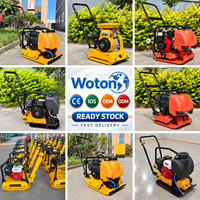 Compacteur de plaques à essence portable et fiable avec roues pliables pour la construction de voies d'accès, de chaussées et de routes