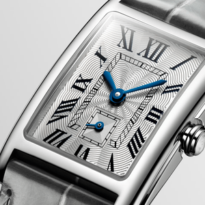 <b>Rectangular</b> Case Automatic Mechanical <b>Watch</b> with Roman Numeral Dial and Leather Strap Longinesing - Product Image 3