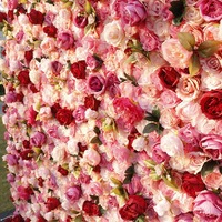 Mur de fleurs artificielles pour mariage 8ft x 8ft, en tissu rose Gypsophile et roses, Décoration murale 3D, Nouveauté, Romantique et Simple