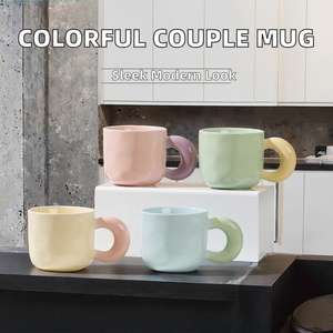 Taza <span class=keywords><strong>de</strong></span> Cerámica <span class=keywords><strong>de</strong></span> Diseño Moderno con Orejas Grandes en Contraste, <span class=keywords><strong>para</strong></span> <span class=keywords><strong>Parejas</strong></span>, Regalo <span class=keywords><strong>de</strong></span> Boda - Product Image 2