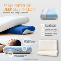 Oreiller orthopédique pour le cou avec mousse à mémoire de forme à rebond lent haute densité